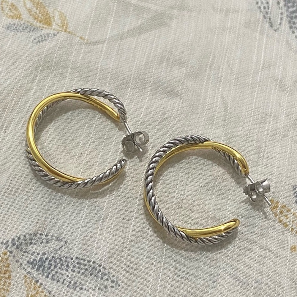 David Yurman Two-Tone Twist Earrings